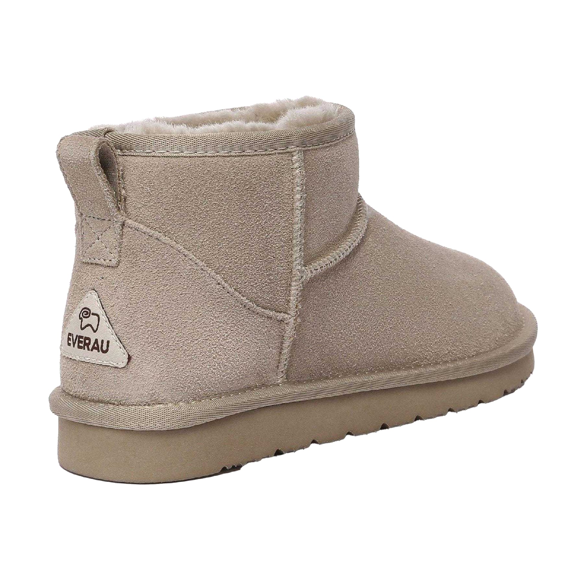 Sand - Pack Shot - EverAu Womens-Ladies Classic Suede Ankle Boots