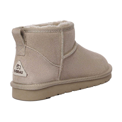 Sand - Pack Shot - EverAu Womens-Ladies Classic Suede Ankle Boots