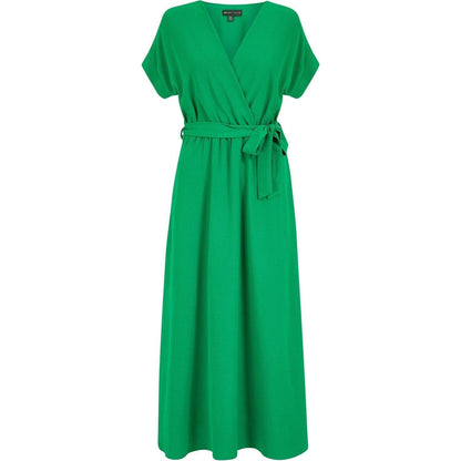 Bright Green - Front - Yumi Womens-Ladies V Neck Kimono Sleeve Wrap Dress