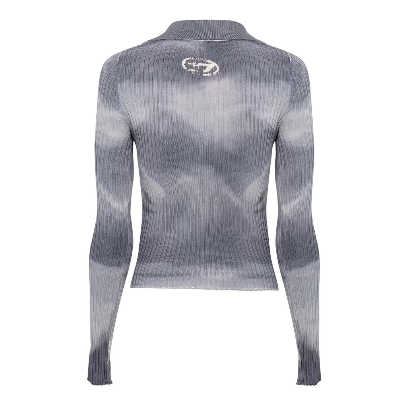 Grey - Back - Diesel Womens-Ladies Tie Dye Long-Sleeved Sweater Top