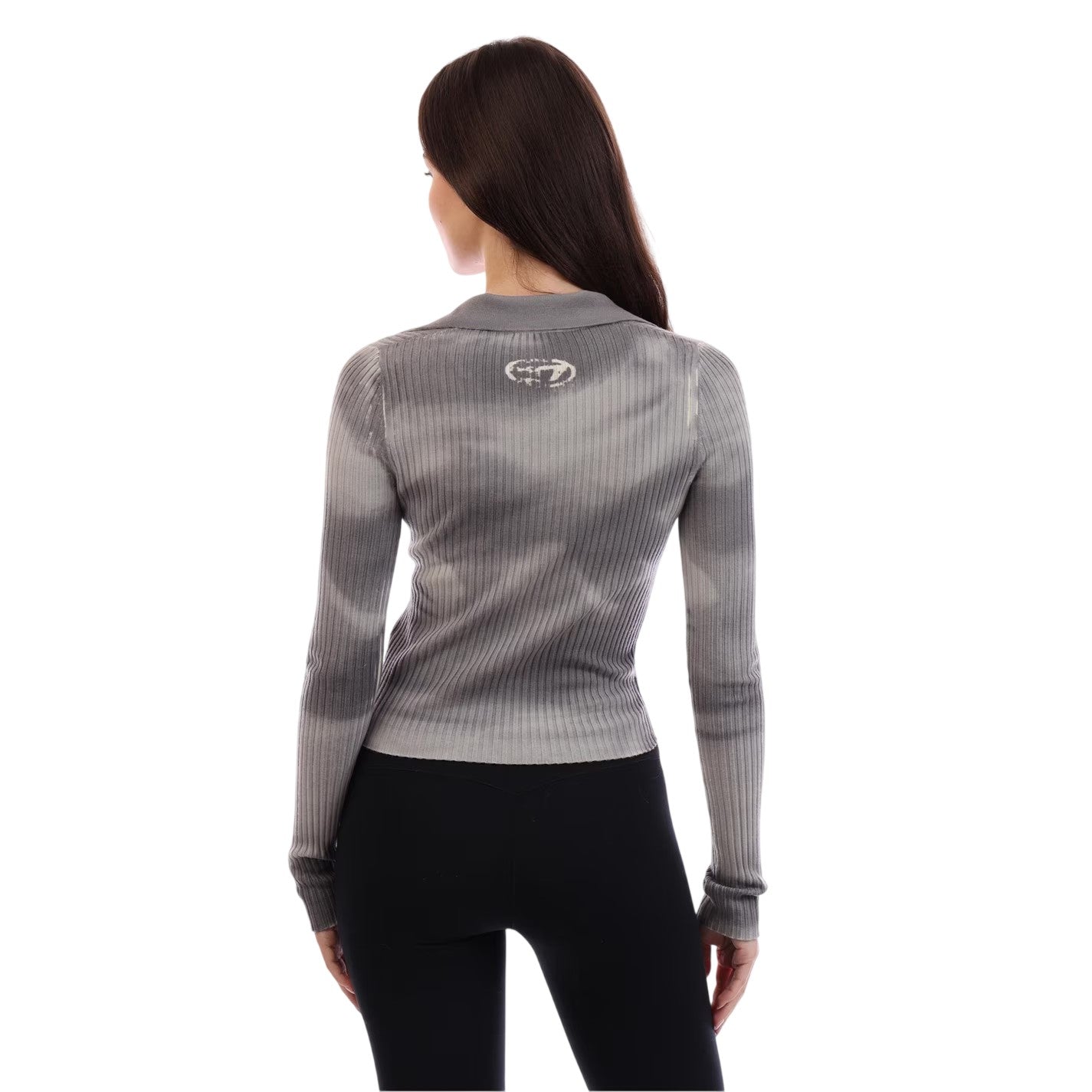 Grey - Lifestyle - Diesel Womens-Ladies Tie Dye Long-Sleeved Sweater Top