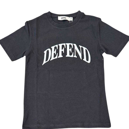 Black - Side - DFND London Childrens-Kids Logo T-Shirt & Shorts Set