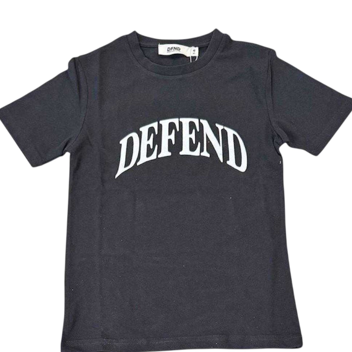 Black - Side - DFND London Childrens-Kids Logo T-Shirt & Shorts Set