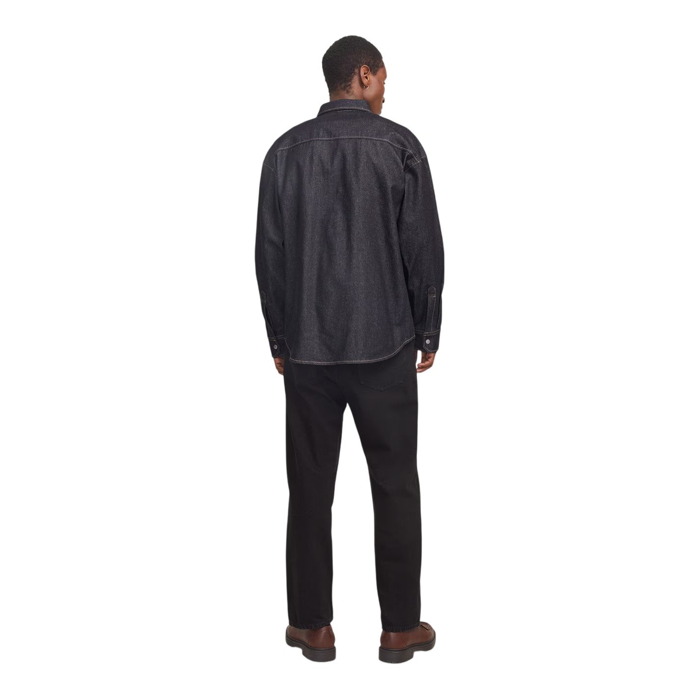 Dark Denim - Back - Jack And Jones Mens Regular Shirt