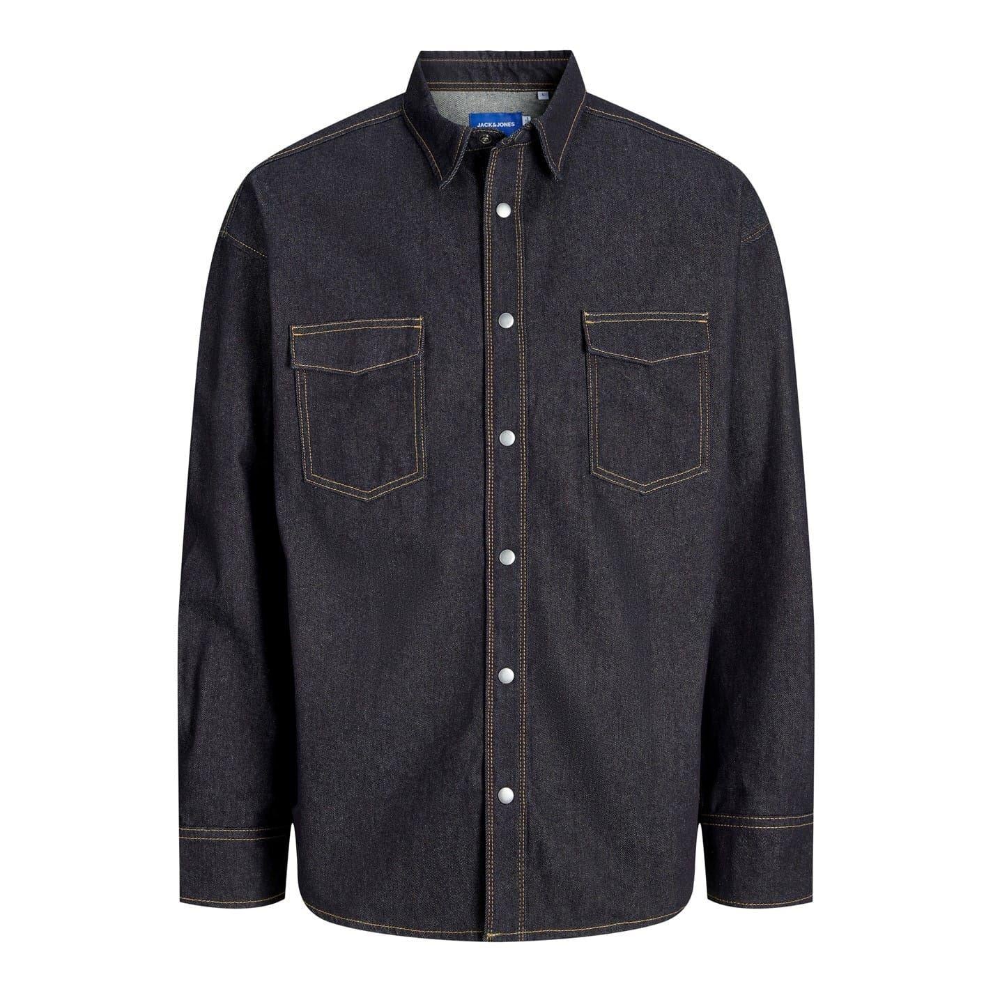 Dark Denim - Front - Jack And Jones Mens Regular Shirt
