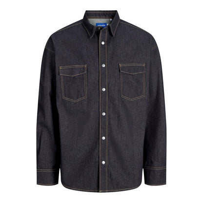 Dark Denim - Front - Jack And Jones Mens Regular Shirt