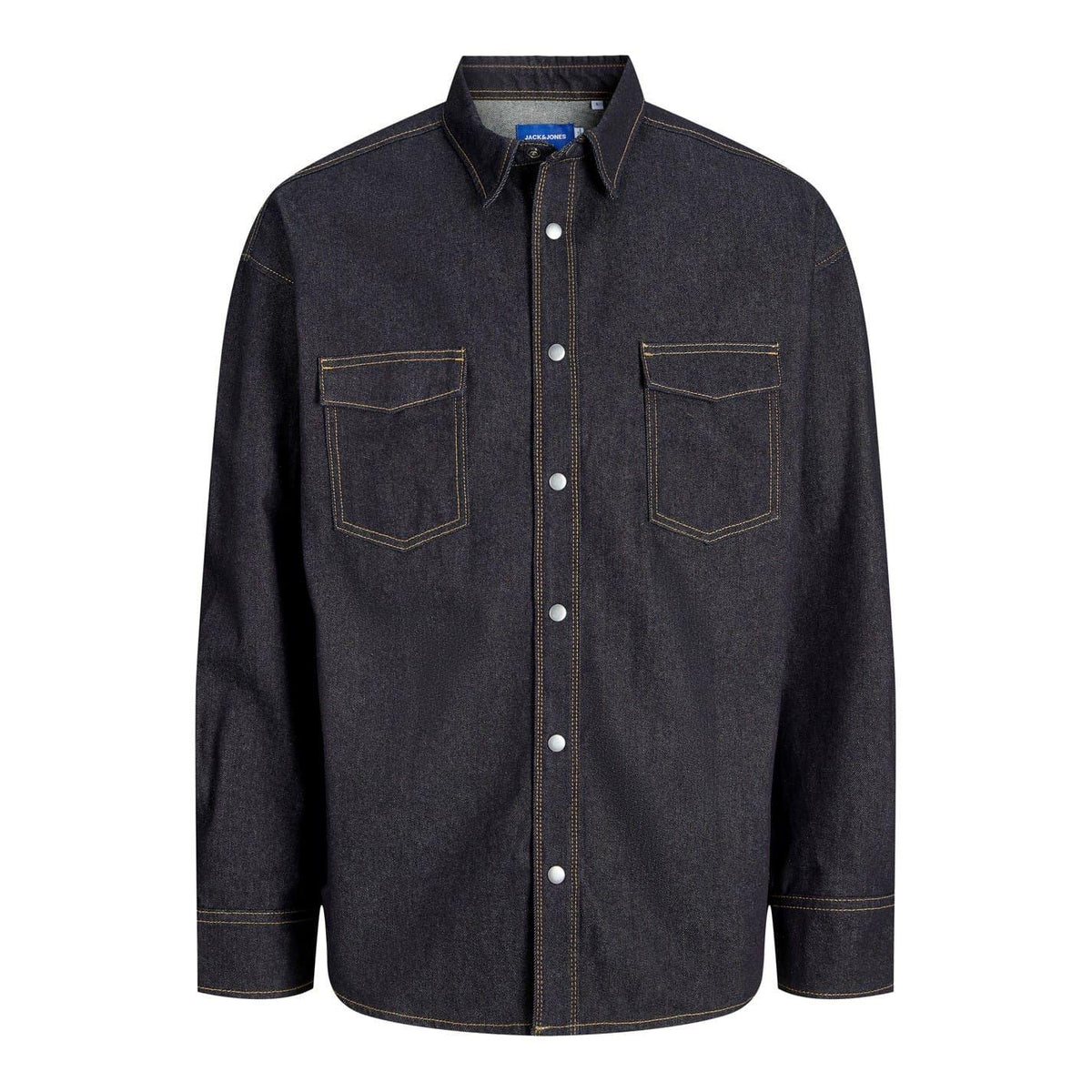 Dark Denim - Front - Jack And Jones Mens Regular Shirt