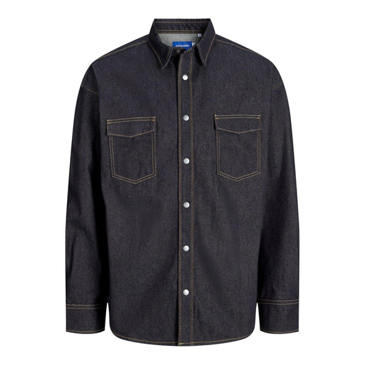 Dark Denim - Front - Jack And Jones Mens Regular Shirt