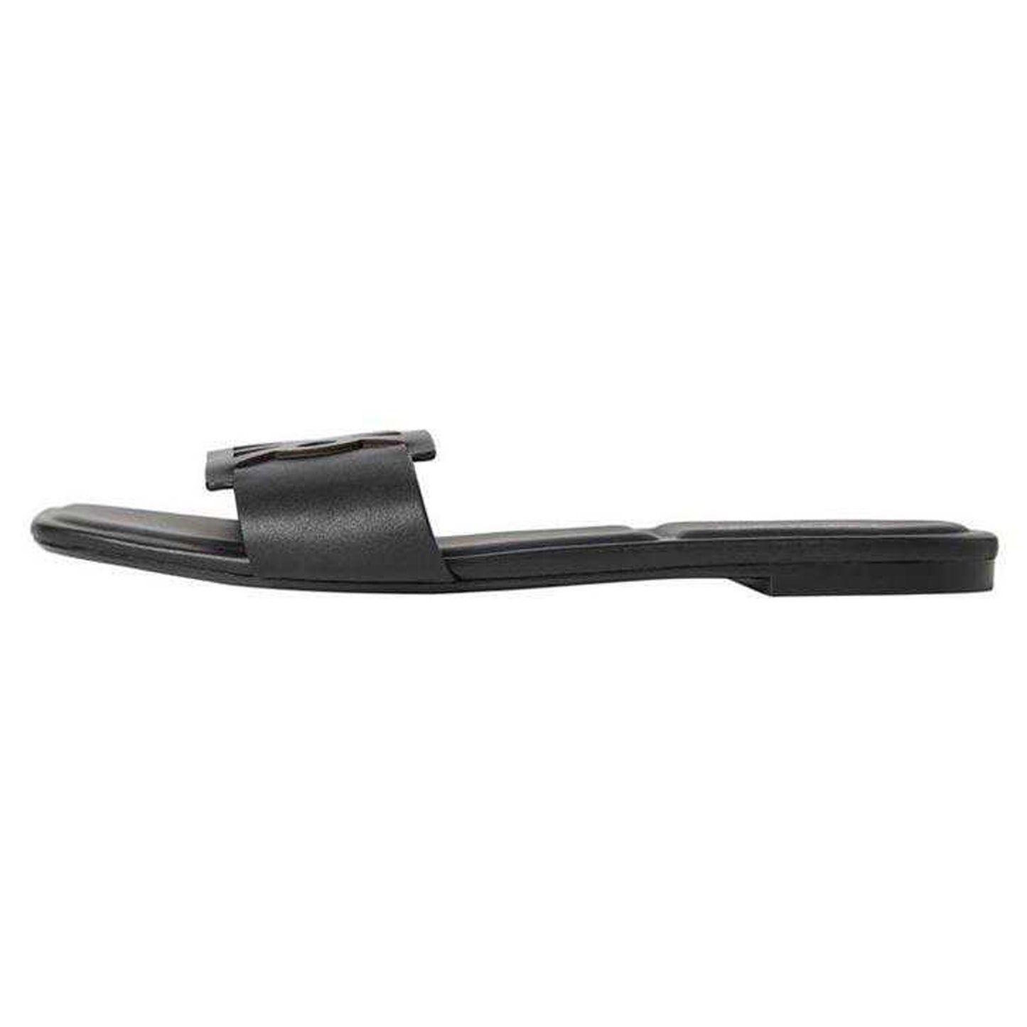 Triple Black - Back - Calvin Klein Womens-Ladies Big Logo Flat Sandals