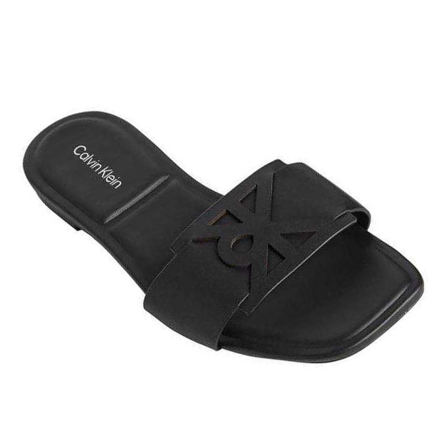 Triple Black - Front - Calvin Klein Womens-Ladies Big Logo Flat Sandals