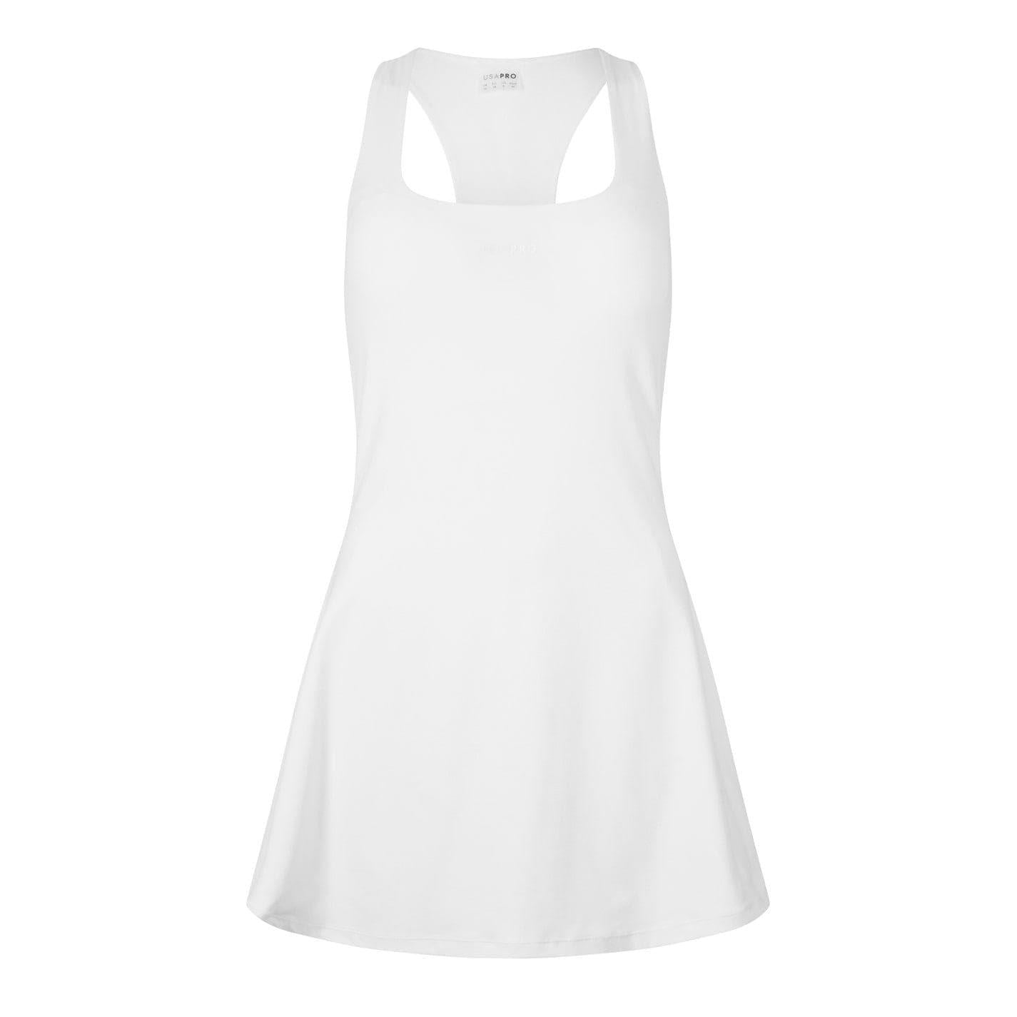 Cream - Front - USA Pro Womens-Ladies Racerback Athletic Dress