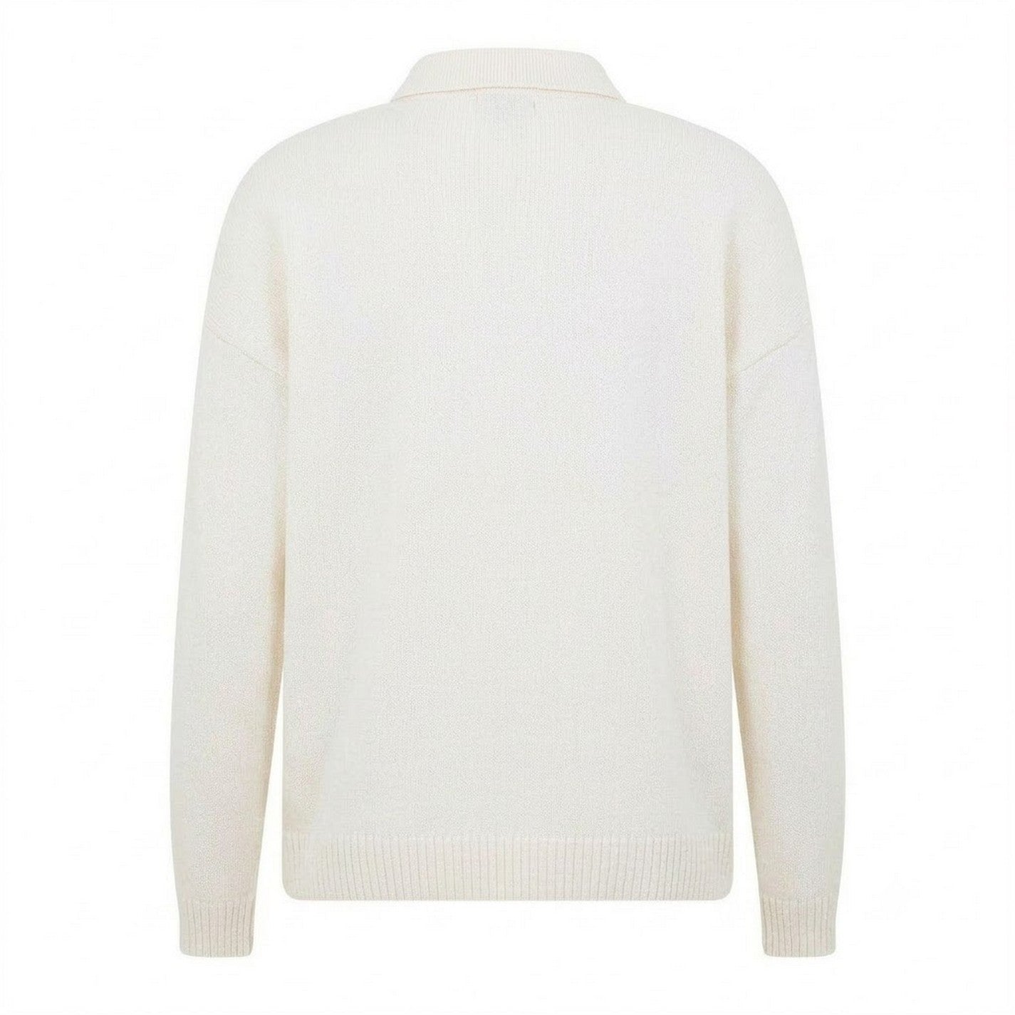 Cream - Back - Capo Mens Long-Sleeved Polo Shirt