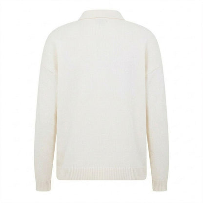 Cream - Back - Capo Mens Long-Sleeved Polo Shirt