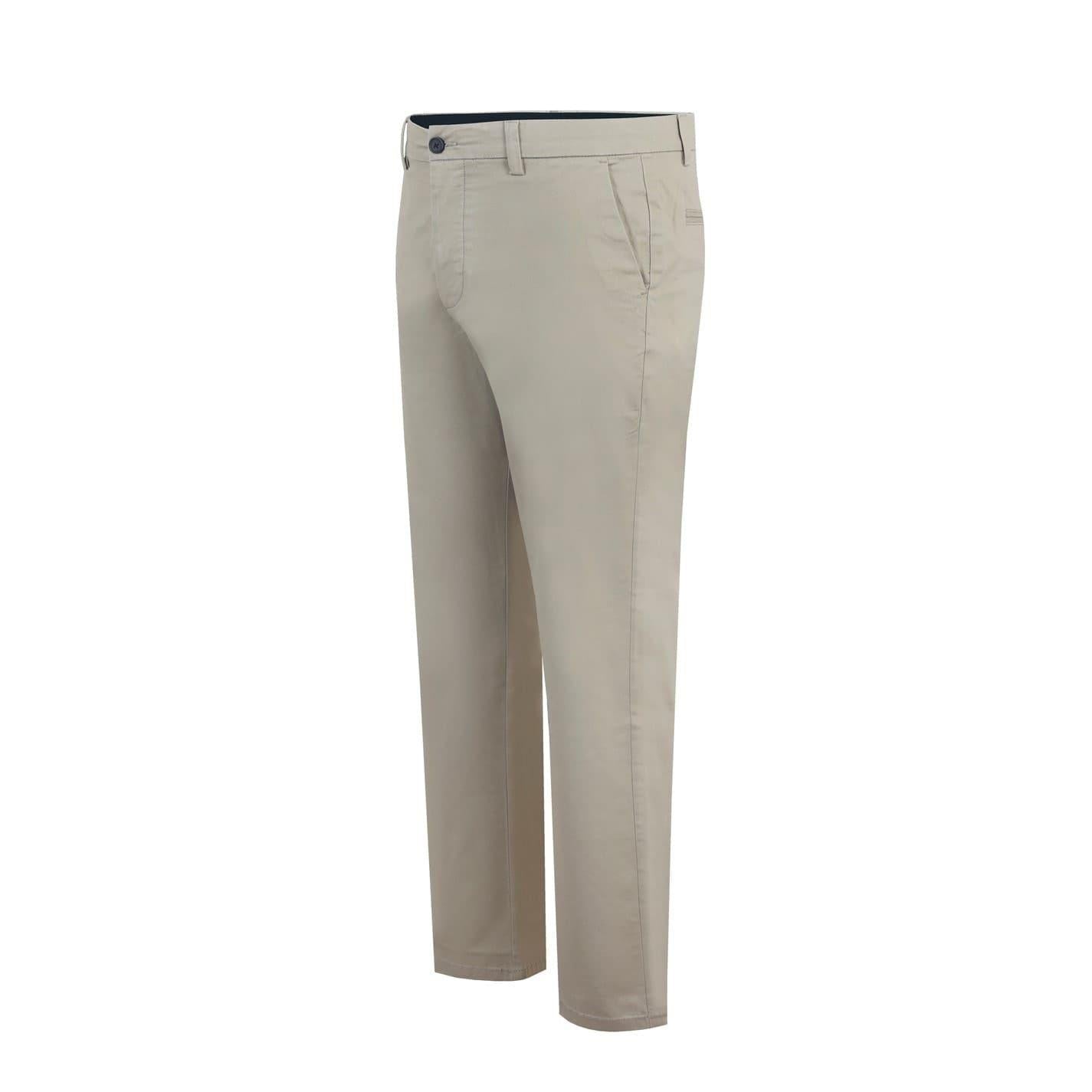Cream - Side - Fabric Mens Cotton Blend Chinos