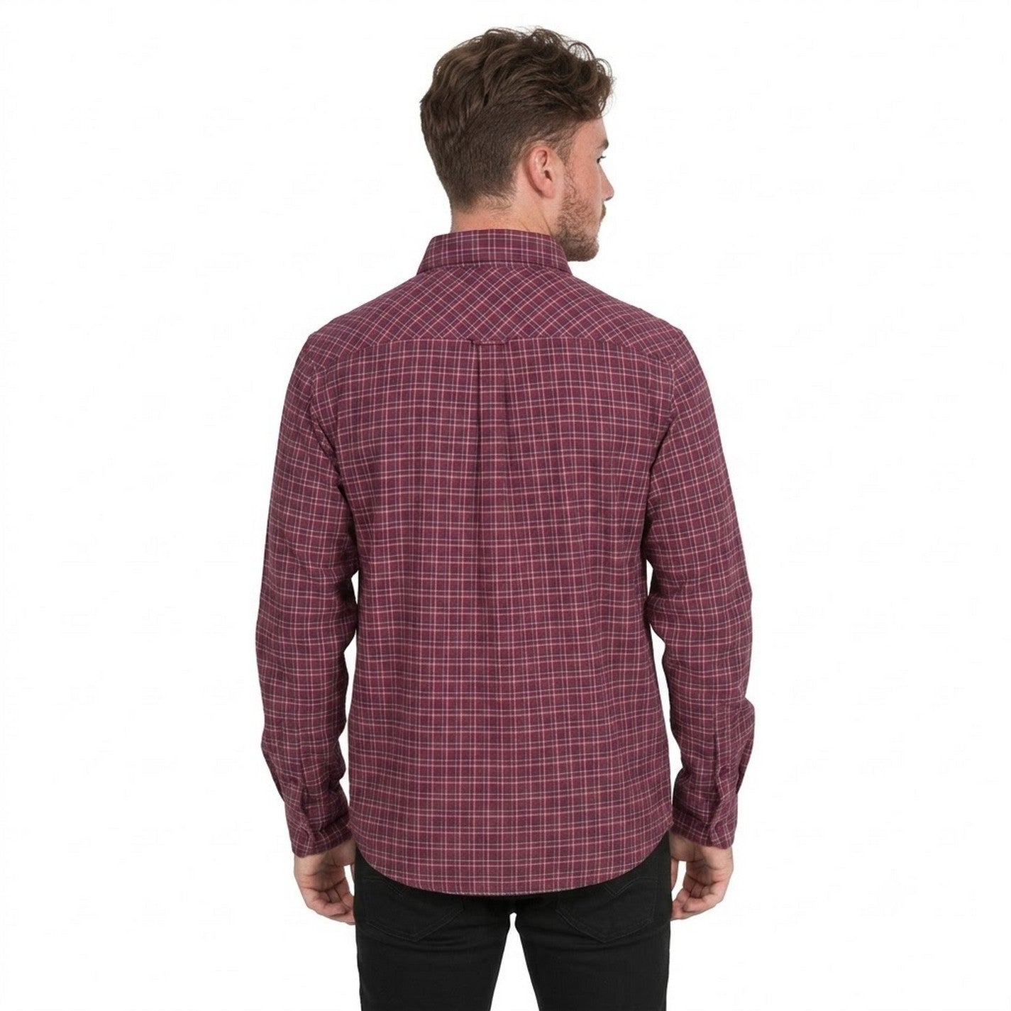 Red - Back - Trespass Mens Snypr Plaid Regular Shirt
