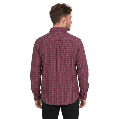 Red - Back - Trespass Mens Snypr Plaid Regular Shirt