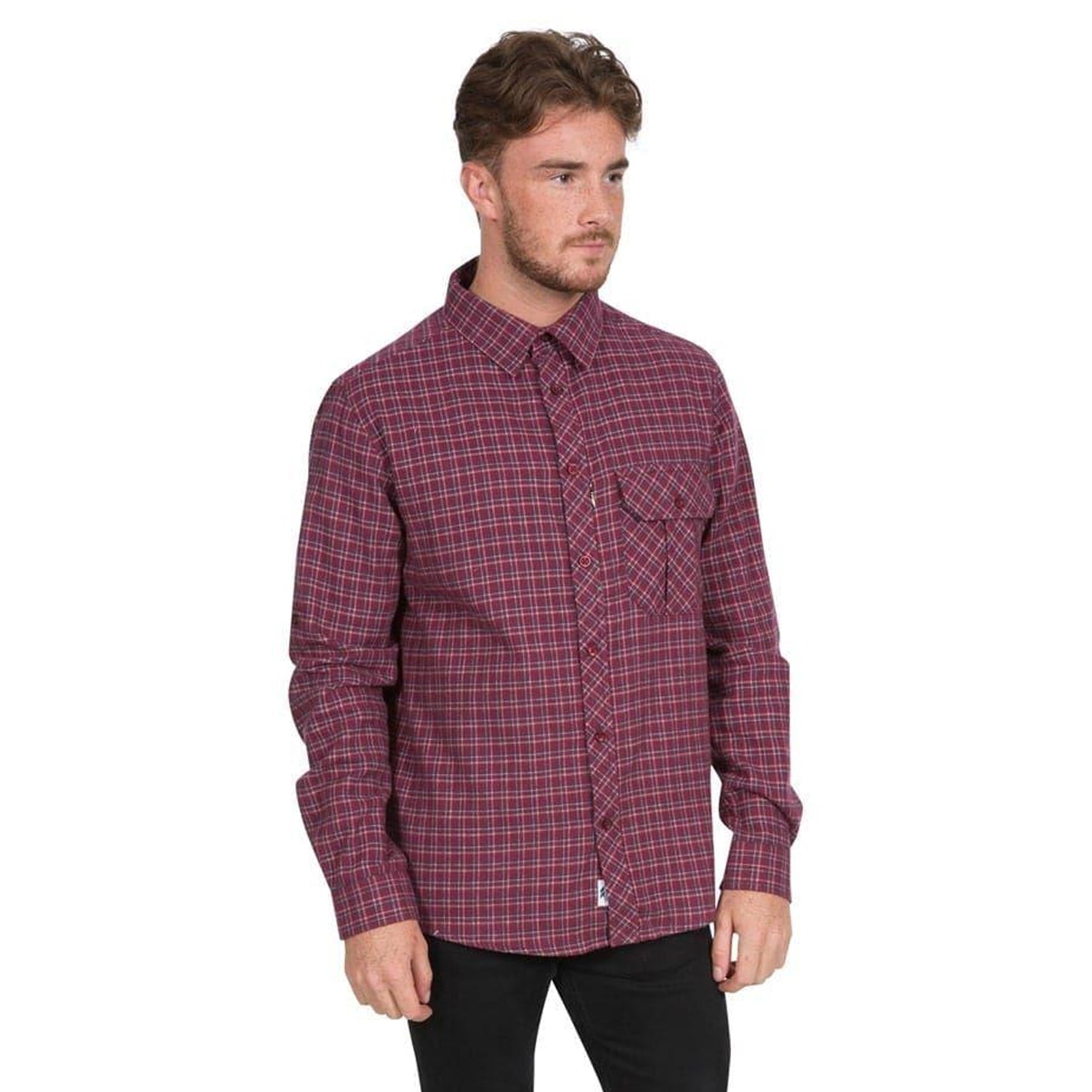 Red - Front - Trespass Mens Snypr Plaid Regular Shirt