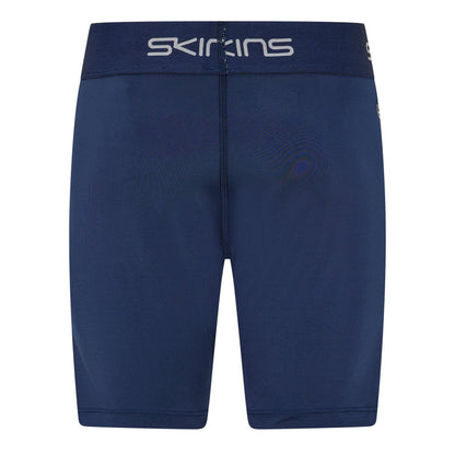 Blue - Back - Skins Womens-Ladies Force Logo Compression Shorts