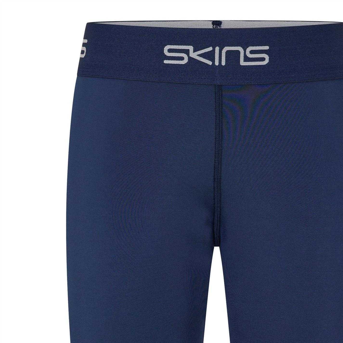 Blue - Side - Skins Womens-Ladies Force Logo Compression Shorts