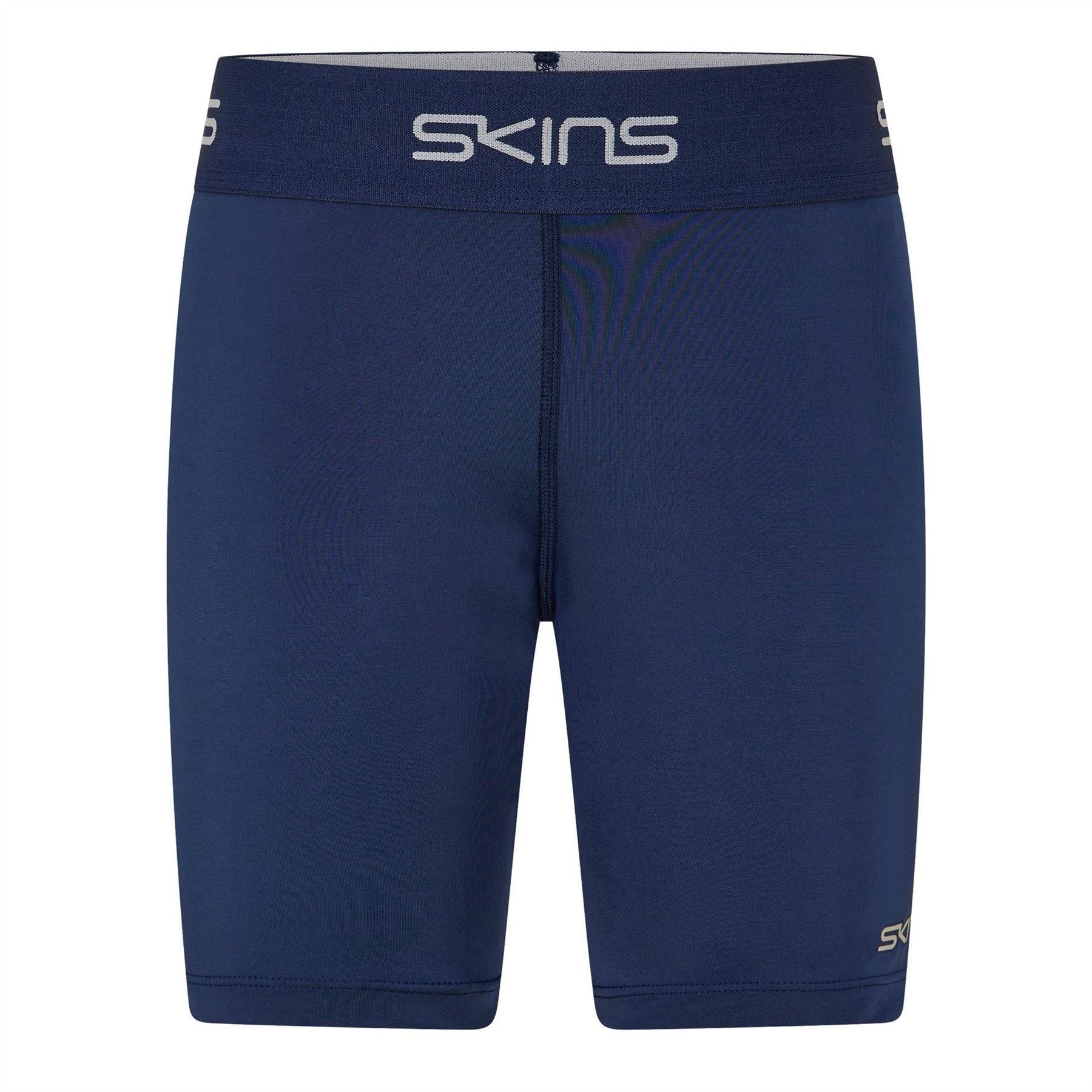 Blue - Front - Skins Womens-Ladies Force Logo Compression Shorts