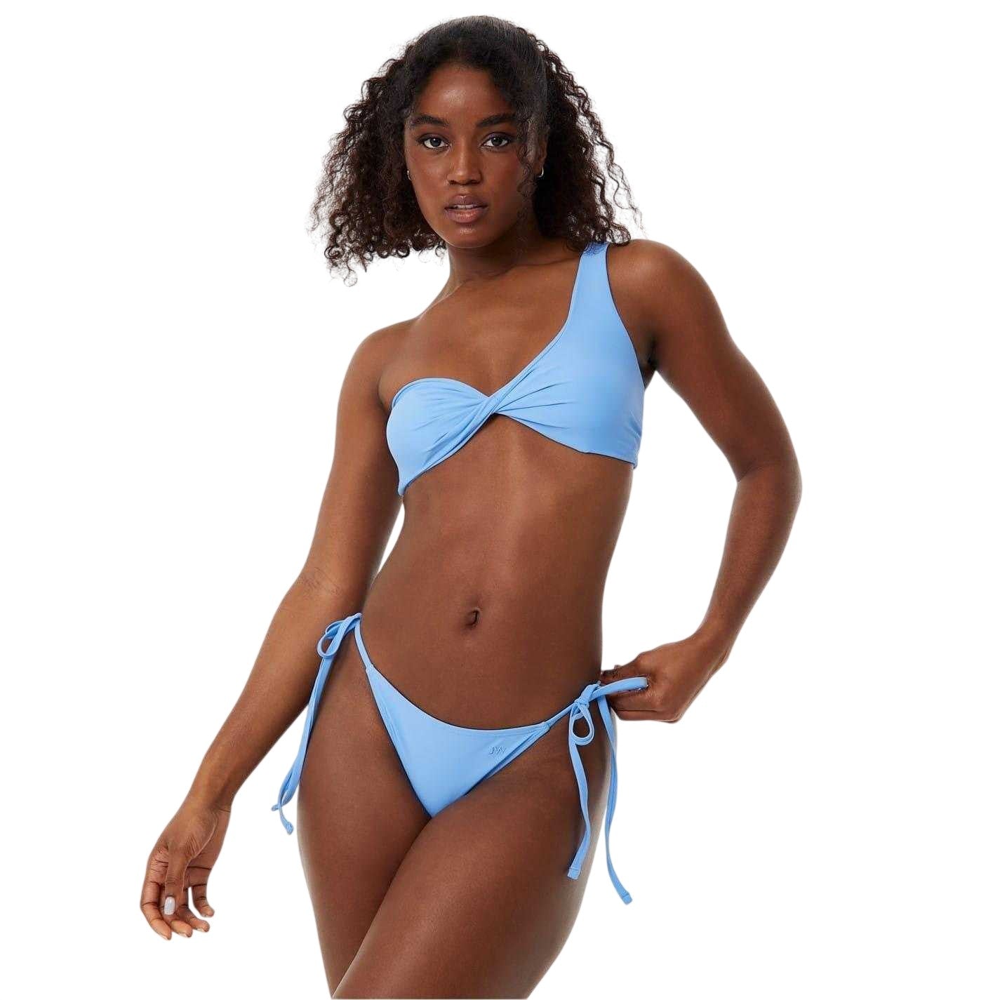 Marina Blue - Front - Jack Wills Womens-Ladies Asymmetric Twisted Knot Front Bikini Top