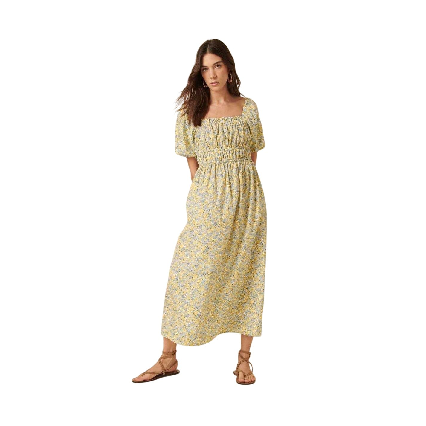 Yellow - Lifestyle - Nobody´s Child Womens-Ladies Floral Square Neck Midi Dress