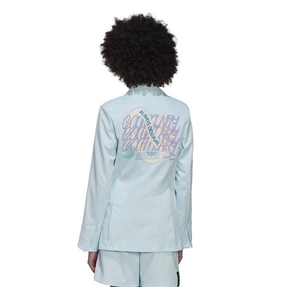 Blue - Back - Adidas Womens-Ladies Back Print Relaxed Fit Blazer