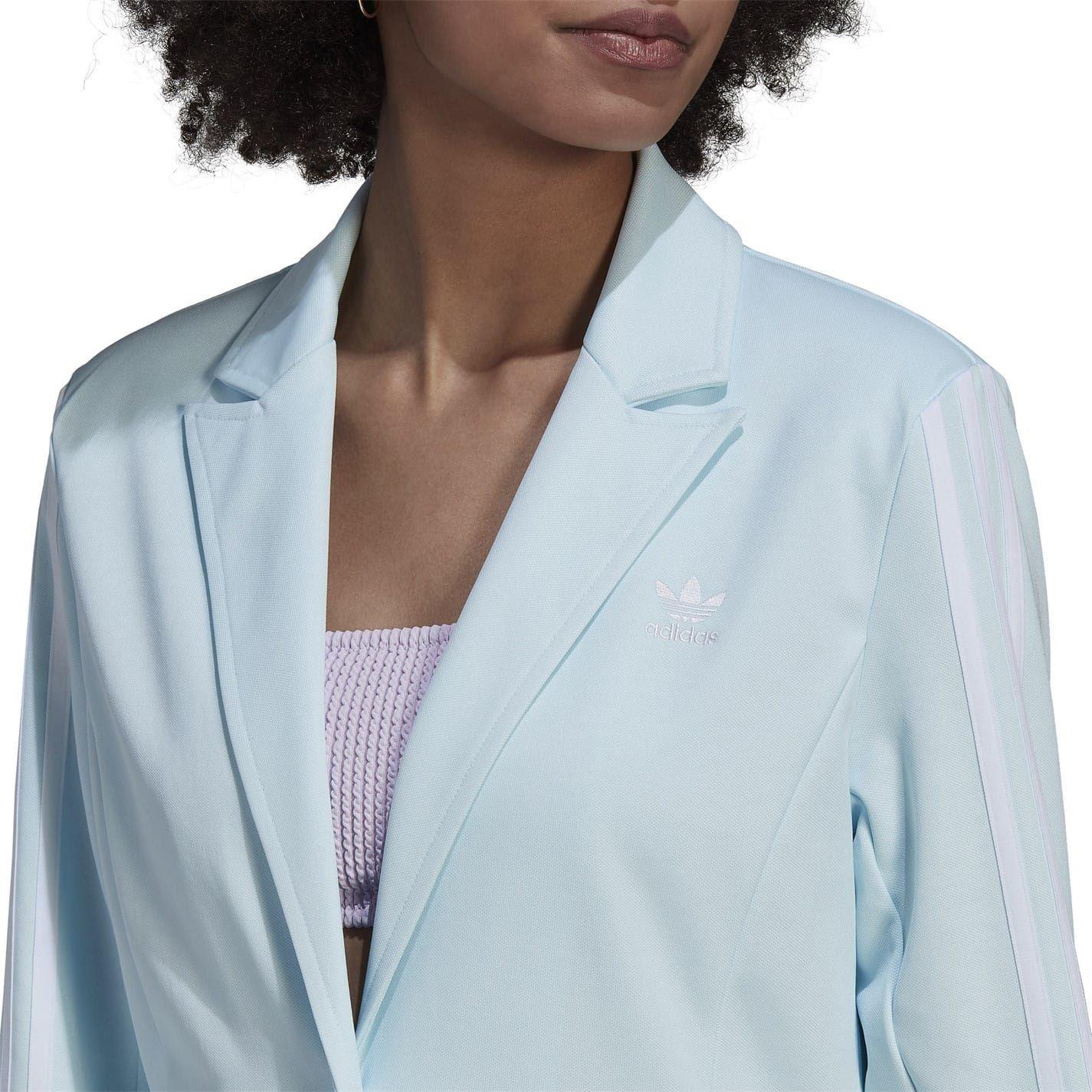 Blue - Side - Adidas Womens-Ladies Back Print Relaxed Fit Blazer