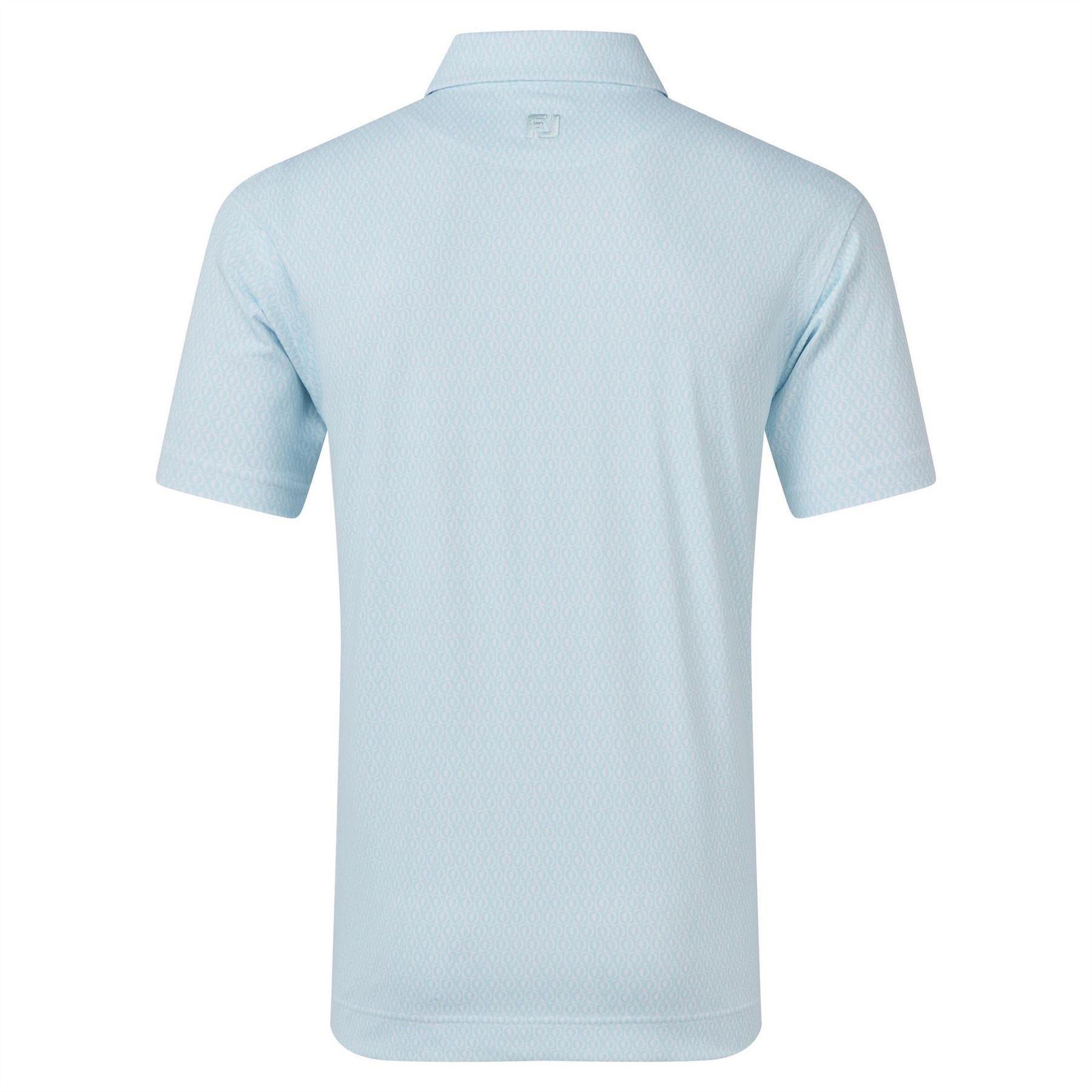 White - Back - FootJoy Mens Geo Dot Print Polo Shirt