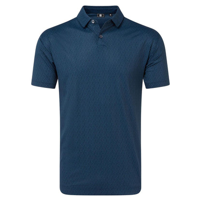 Blue - Front - FootJoy Mens Geo Dot Print Polo Shirt
