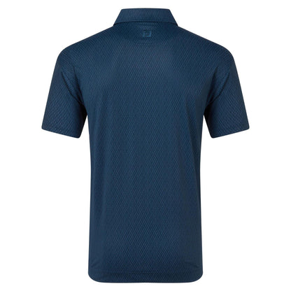 Blue - Back - FootJoy Mens Geo Dot Print Polo Shirt