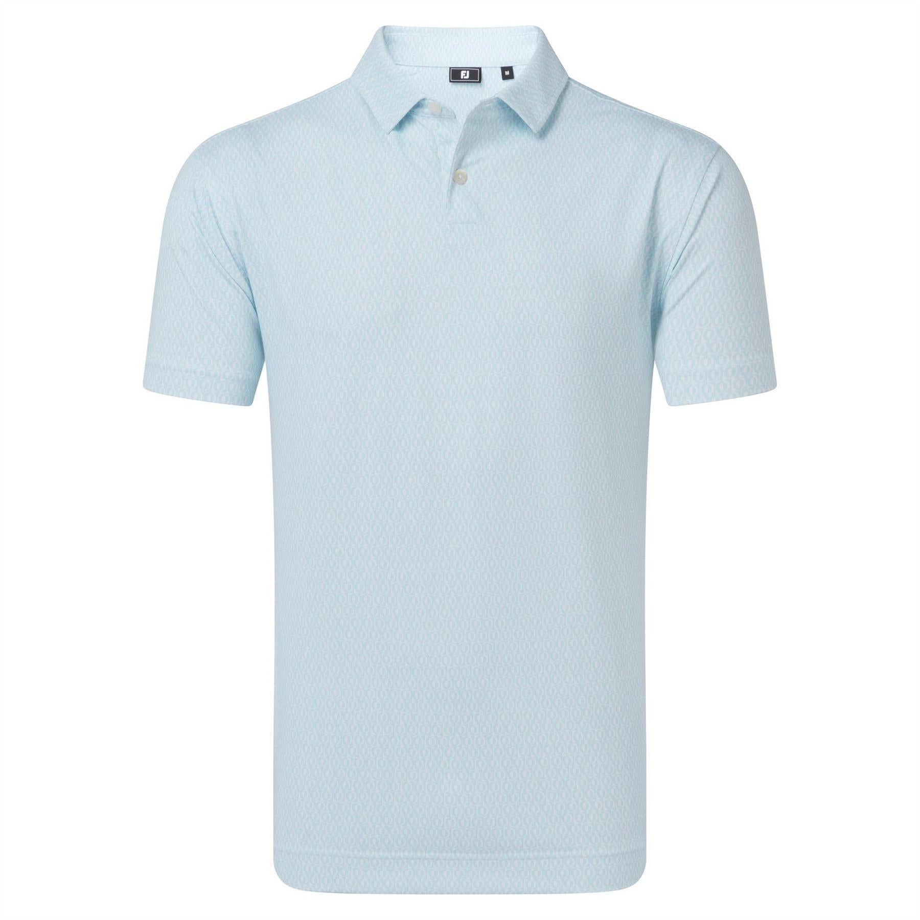 White - Front - FootJoy Mens Geo Dot Print Polo Shirt