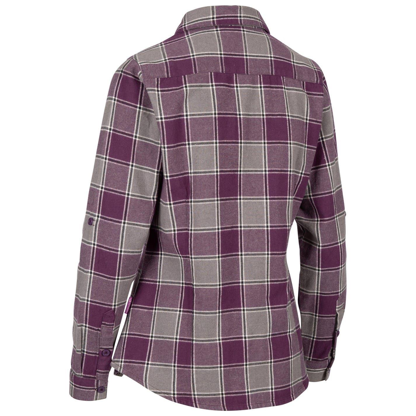 Dark Mauve - Back - Trespass Womens-Ladies Mindy Checked Woven Long-Sleeved Shirt