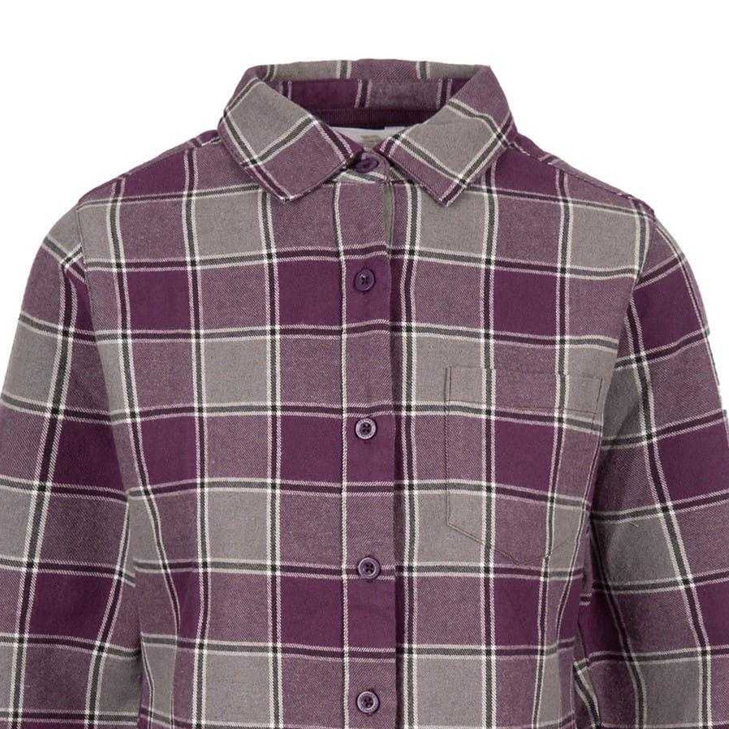 Dark Mauve - Side - Trespass Womens-Ladies Mindy Checked Woven Long-Sleeved Shirt