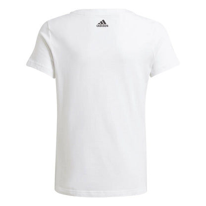 White - Back - Adidas Girls Essentials Linear T-Shirt