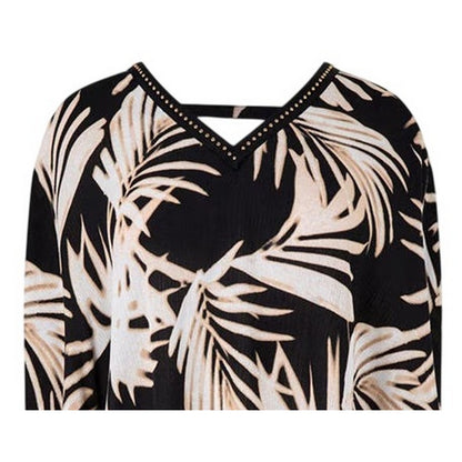 Multicoloured - Side - Biba Womens-Ladies Leaf Print V Neck Relaxed Fit Blouse