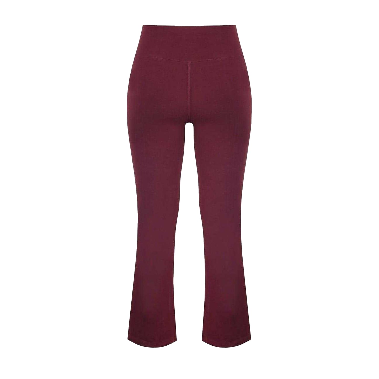 Burgundy - Back - Miso Womens-Ladies Stretch Kickflare Leggings