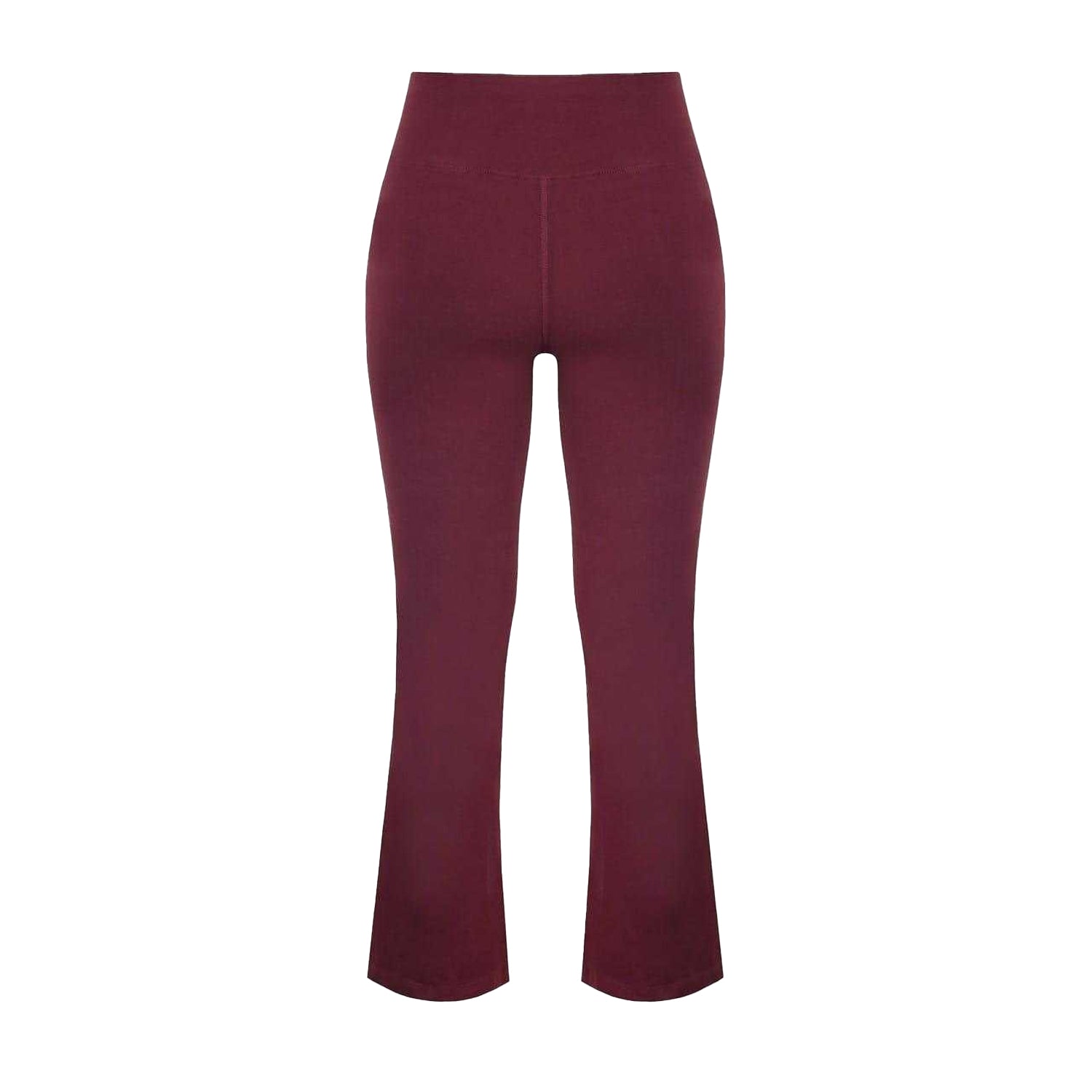 Burgundy - Back - Miso Womens-Ladies Stretch Kickflare Leggings