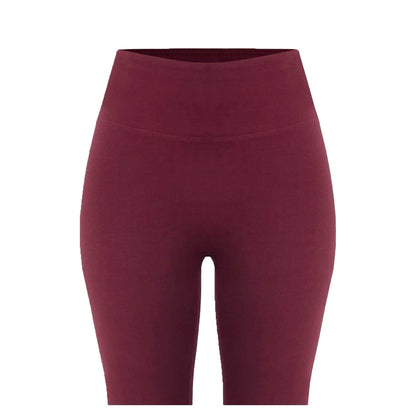 Burgundy - Side - Miso Womens-Ladies Stretch Kickflare Leggings