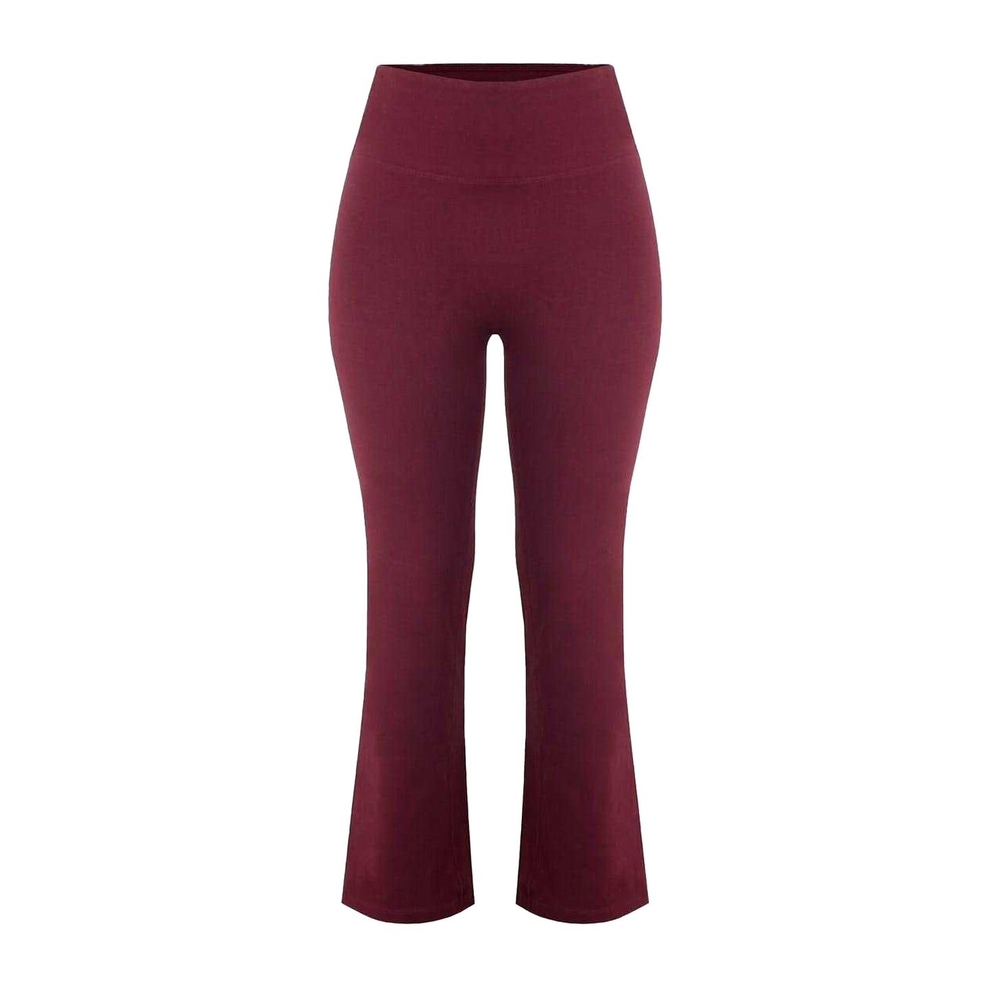 Burgundy - Front - Miso Womens-Ladies Stretch Kickflare Leggings