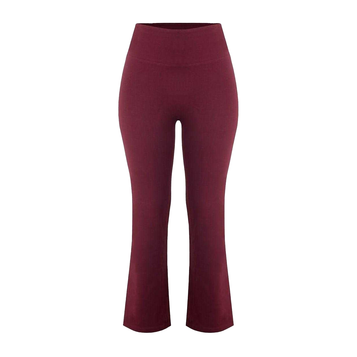 Burgundy - Front - Miso Womens-Ladies Stretch Kickflare Leggings