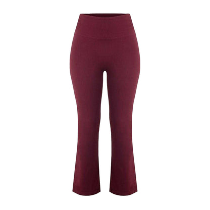 Burgundy - Front - Miso Womens-Ladies Stretch Kickflare Leggings