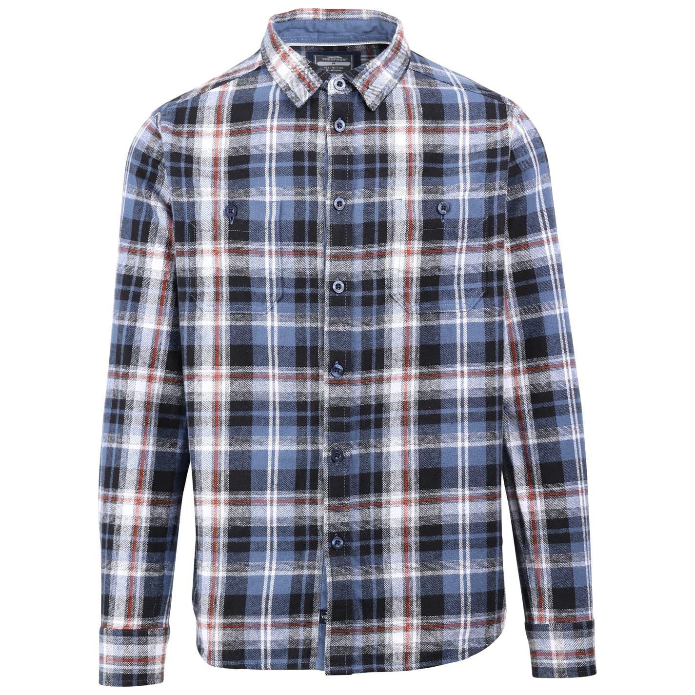 Blue Check - Front - Trespass Mens Zalah Collared Shirt