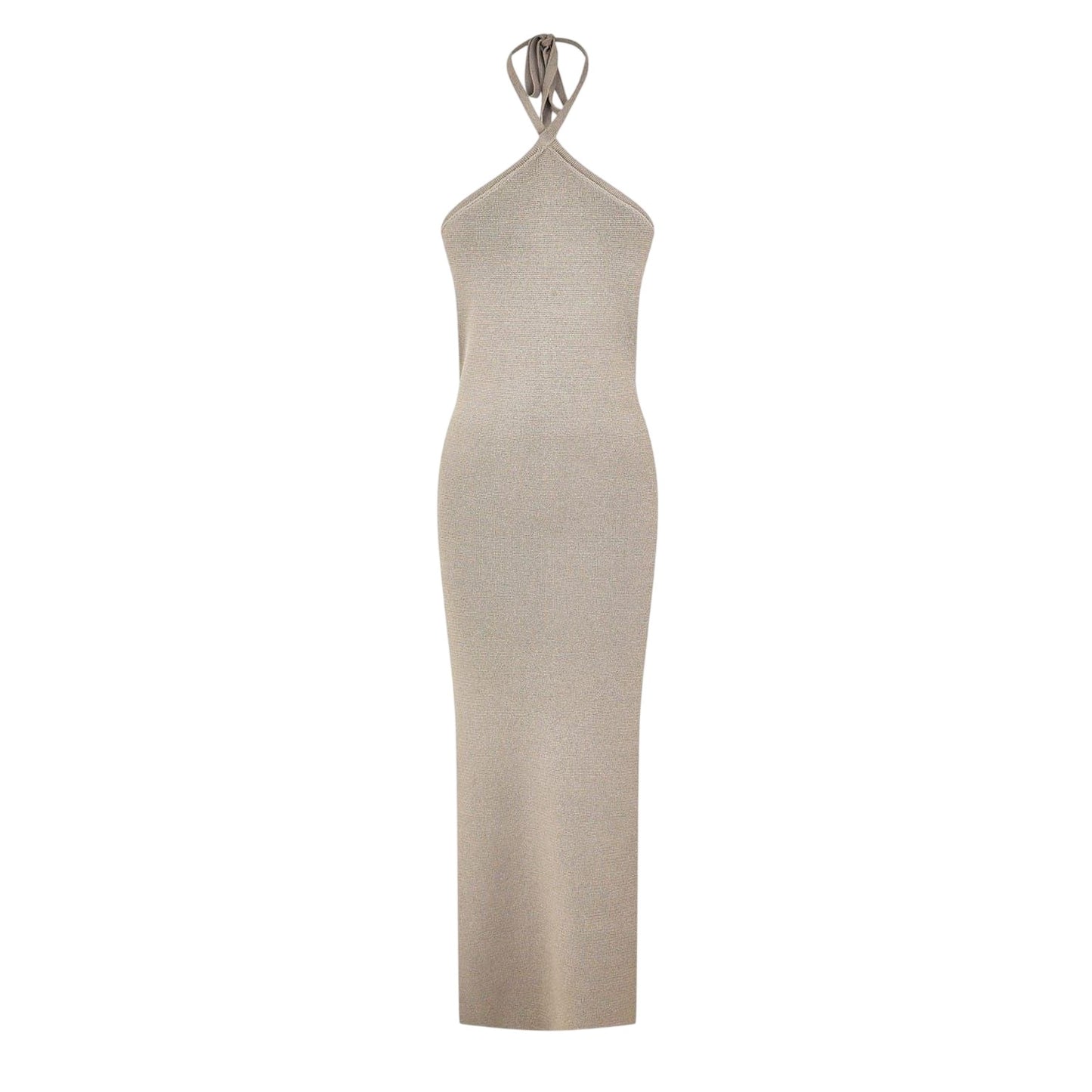 Taupe - Front - Jack Wills Womens-Ladies Halter Neck Midi Dress