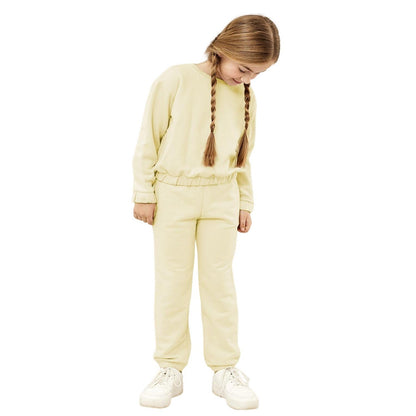 White - Side - Name It Childrens-Kids Plain Straight Sweatpants
