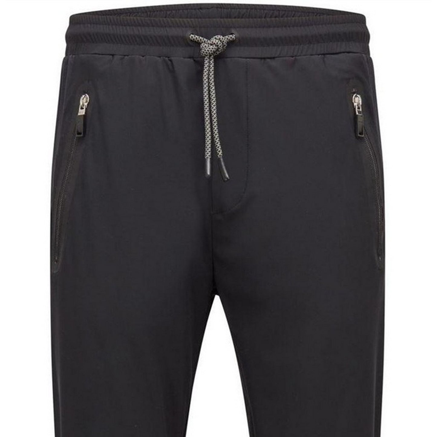 Black - Side - Boss Mens Hwoven Zip Pocket Joggers