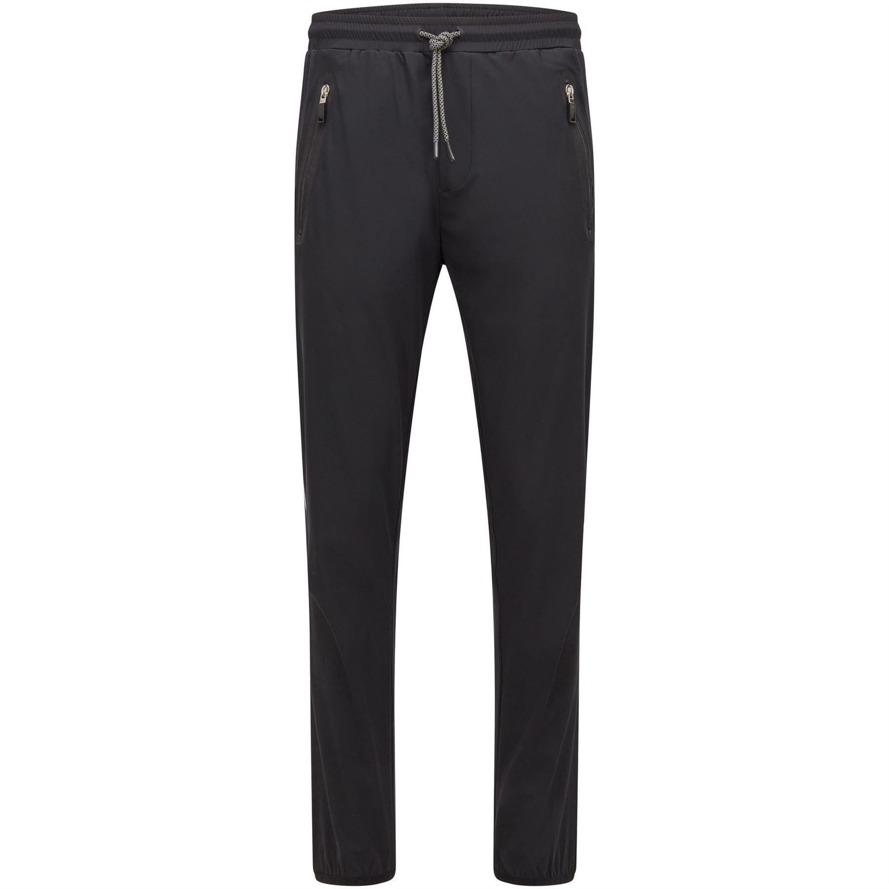 Black - Front - Boss Mens Hwoven Zip Pocket Joggers
