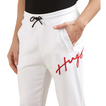 White - Side - Hugo Mens Drog Logo Joggers