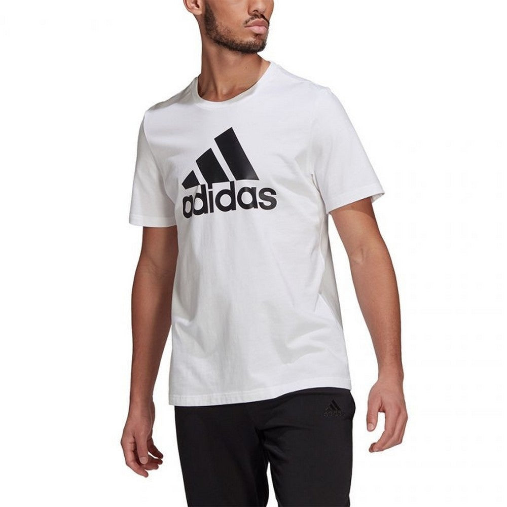 White - Pack Shot - Adidas Mens Essentials Big Logo T-Shirt