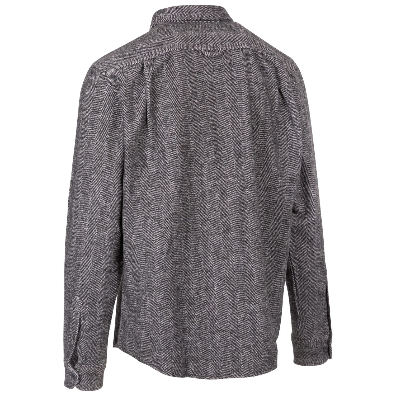 Grey - Back - Trespass Mens Plain Collared Shirt